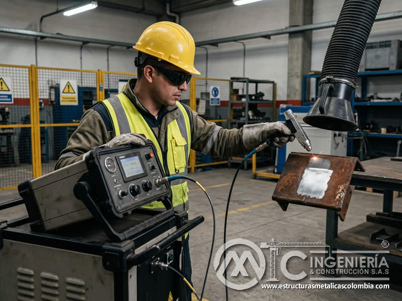 Control de potencia láser en limpieza industrial en Bogotá, Colombia. Montajes, Ingeniería y Construcción. MIC SAS.