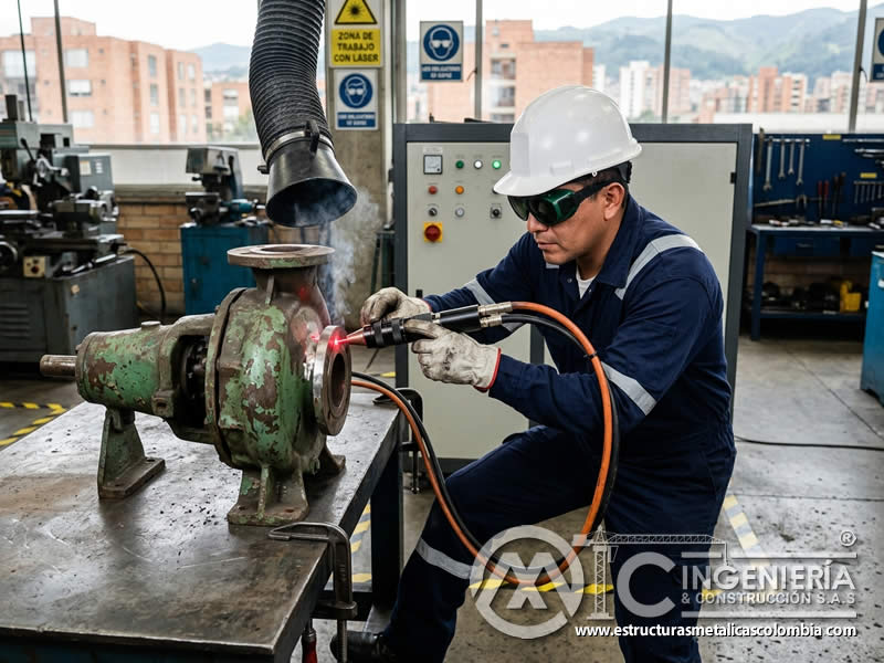 Focalización láser para remoción de recubrimientos en Bogotá, Colombia. Montajes, Ingeniería y Construcción. MIC SAS.