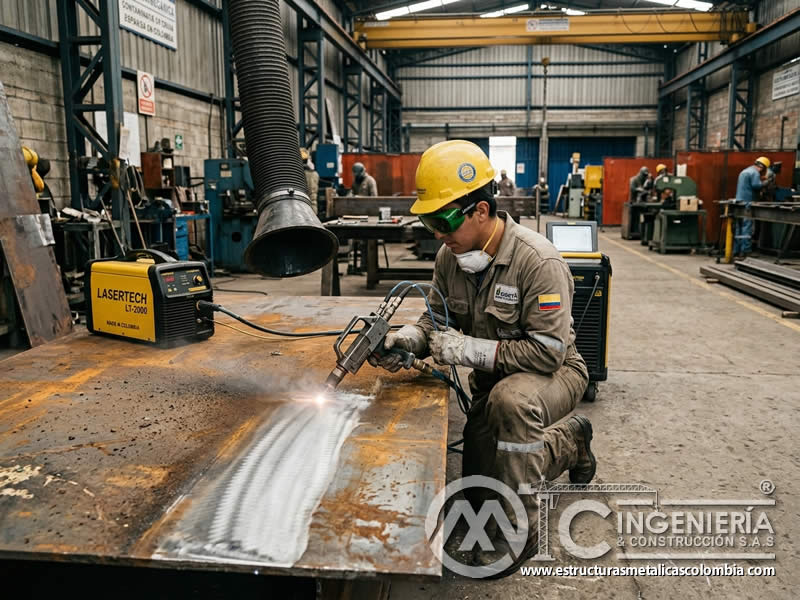 Limpieza láser de superficies metálicas industriales en Bogotá, Colombia. Montajes, Ingeniería y Construcción. MIC SAS.