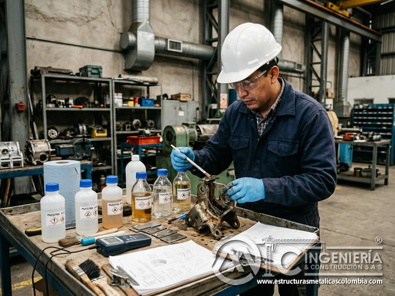 Selección de producto químico para limpieza de metal en Bogotá, Colombia. Montajes, Ingeniería y Construcción. MIC SAS. Selección de producto químico para limpieza de metal en Bogotá, Colombia. Montajes, Ingeniería y Construcción. MIC SAS.