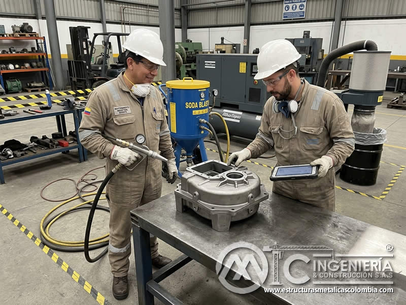 Resultado de soda blasting con limpieza controlada en Bogotá, Colombia. Montajes, Ingeniería y Construcción. MIC SAS.