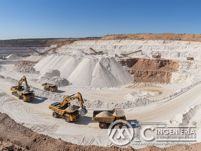 Extracción industrial de arena de sílice en cantera a cielo abierto. Bogotá, Colombia. Montajes, Ingeniería y Construcción. MIC SAS.