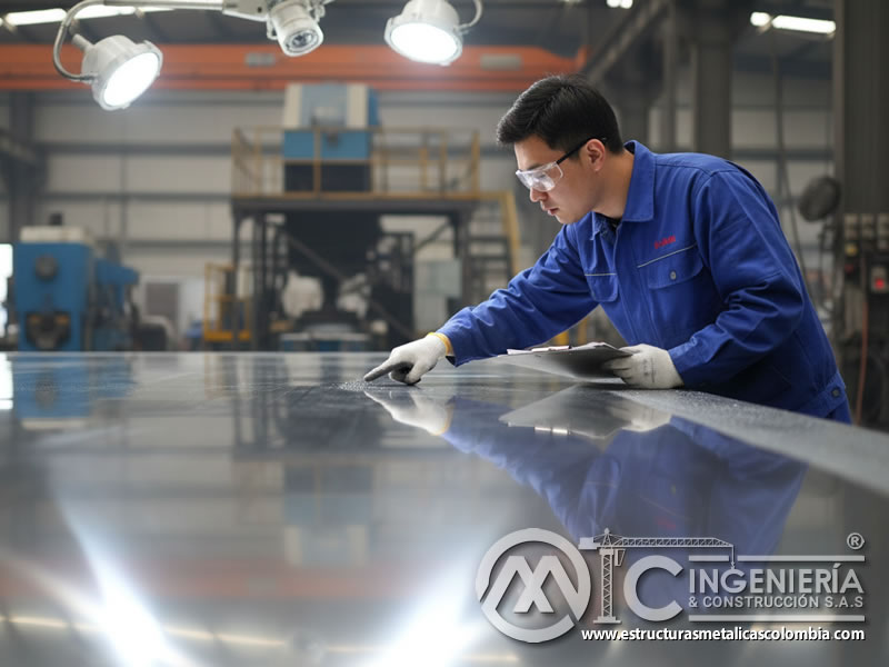 Inspección visual de superficie limpiada con granalla de acero. Bogotá, Colombia. Montajes, Ingeniería y Construcción. MIC SAS.