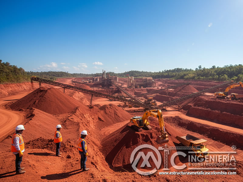 Extracción industrial de bauxita como materia prima para óxido de aluminio. Bogotá, Colombia. Montajes, Ingeniería y Construcción. MIC SAS.