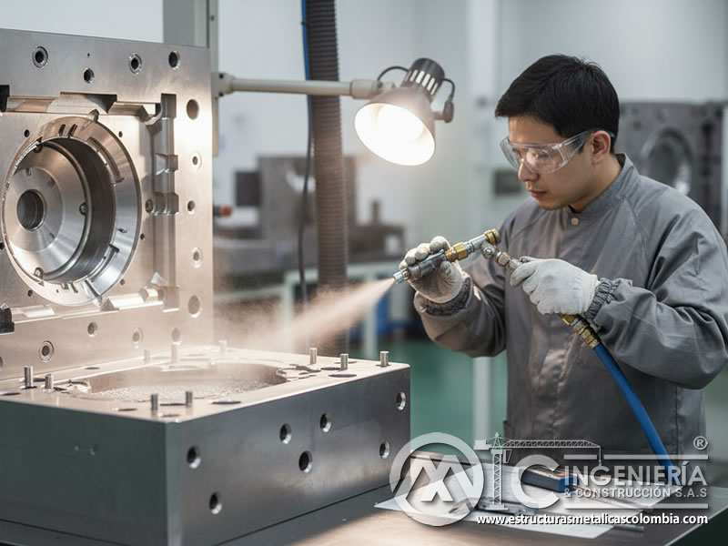 Limpieza de moldes y matrices con óxido de aluminio para precisión. Bogotá, Colombia. Montajes, Ingeniería y Construcción. MIC SAS.