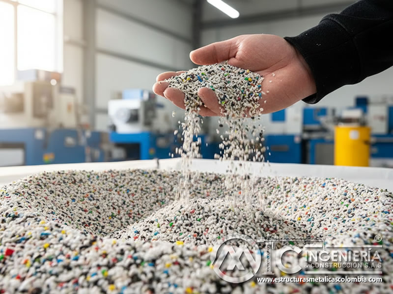 Carga de abrasivos plásticos en equipo industrial. Bogotá, Colombia. Montajes, Ingeniería y Construcción. MIC SAS.