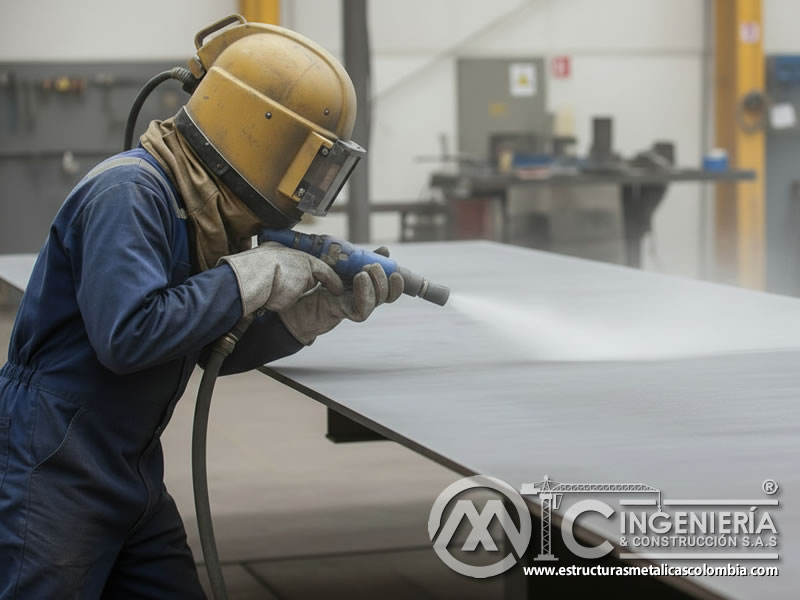Creación de perfil de anclaje superficial con vidrio triturado. Bogotá, Colombia. Montajes, Ingeniería y Construcción. MIC SAS.